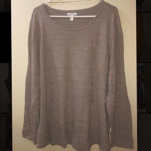 Sweater-patterned long sleeved shirt